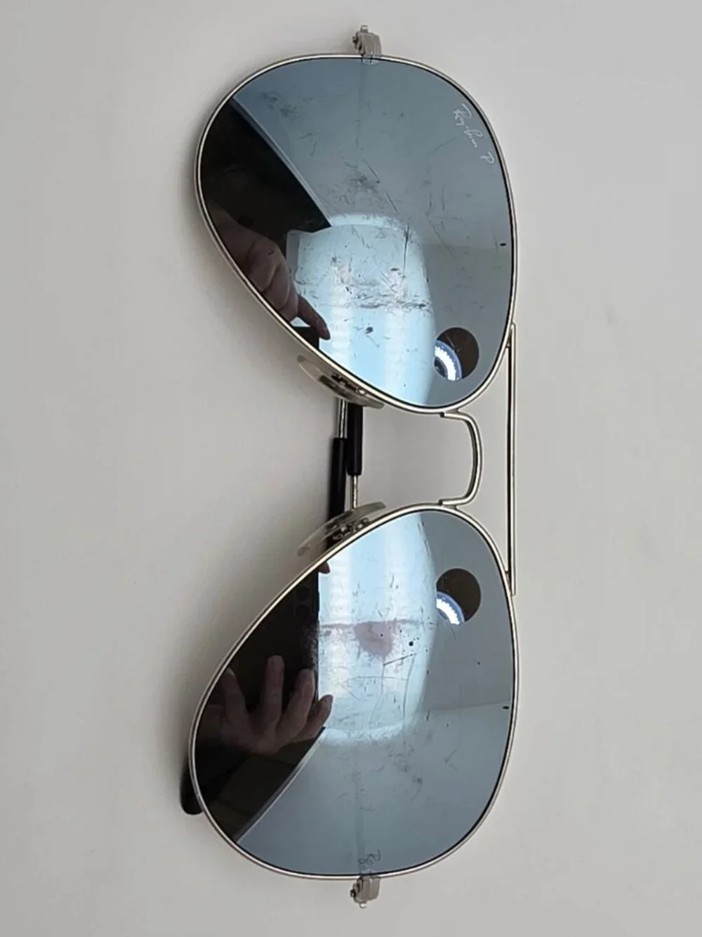 Ray-Ban RB3025 019/W3 Matte Silver Polarized Silver Mirror Aviator Sunglasses